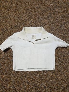 For Days Ripped Croped Preppy Shirt Extra Small Womens